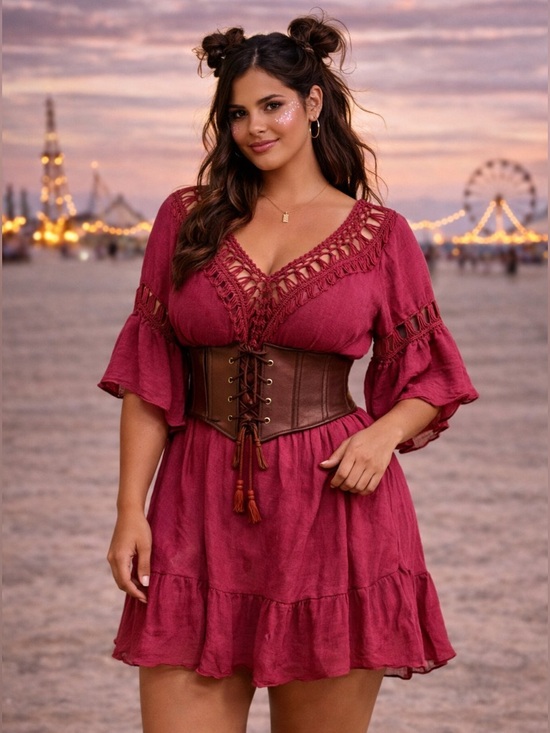 Ekouaer Dresses & Skirts - 🔥5/$35🔥 Ekouaer Boho Crochet Detail Dress – Size M/L